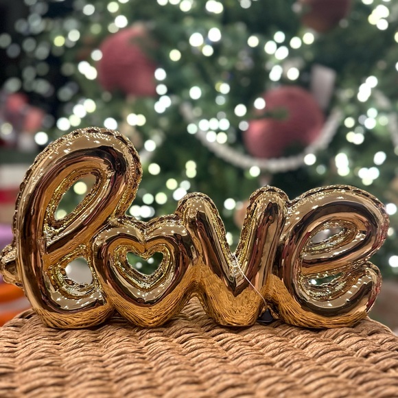 Rachel Zoe LOVE gold balloon inspired tabletop decor ceramic Valentine’s Day - Picture 1 of 9